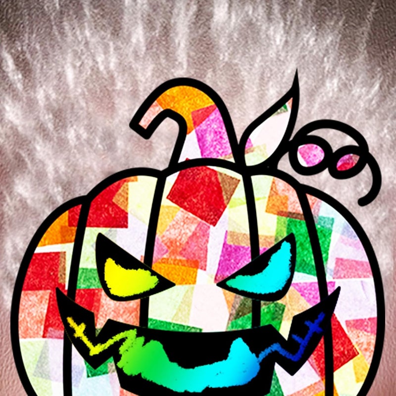 EggSun 36 Sets Fall Thanksgiving Pumpkin Suncatchers Craft Kit for Kids Ornaments Stained Glass Effect Autumn Window Arts and Crafts Kit for Classroom Birthday Home Party Favors Decorations Ages 4 8 - Image 2